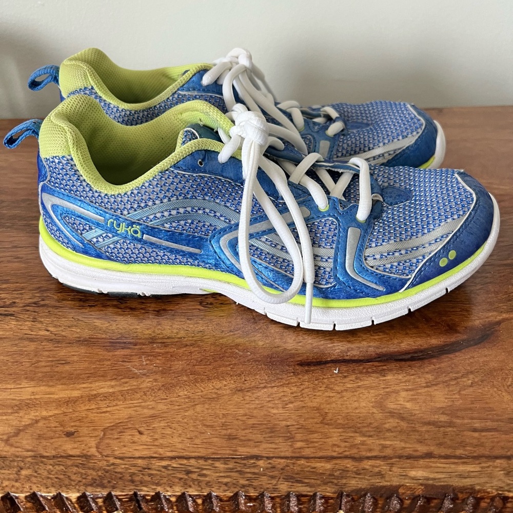 Ryka Transpire Sneakers Blue and Neon Green
